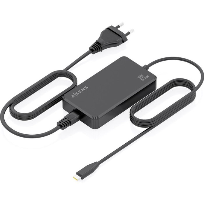 Aisens Cargador de sobremesa GaN 65W USB-C PD3.0 con cable de 1.8m, Negro Aisens Cargador de sobremesa GaN 65W USB-C PD3.0 con cable de 1.8m, Negro
